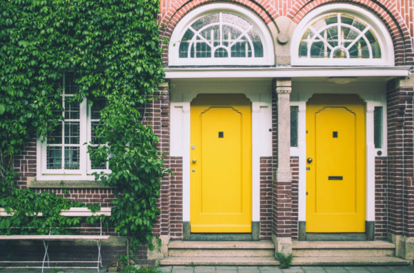 Two Yellow Front Doors