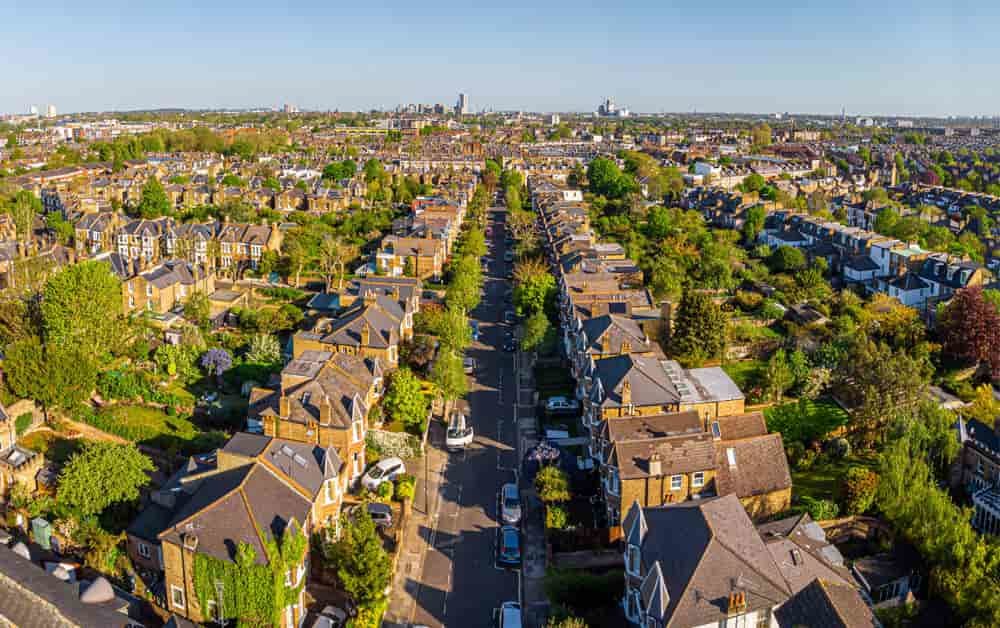 ariel view of town