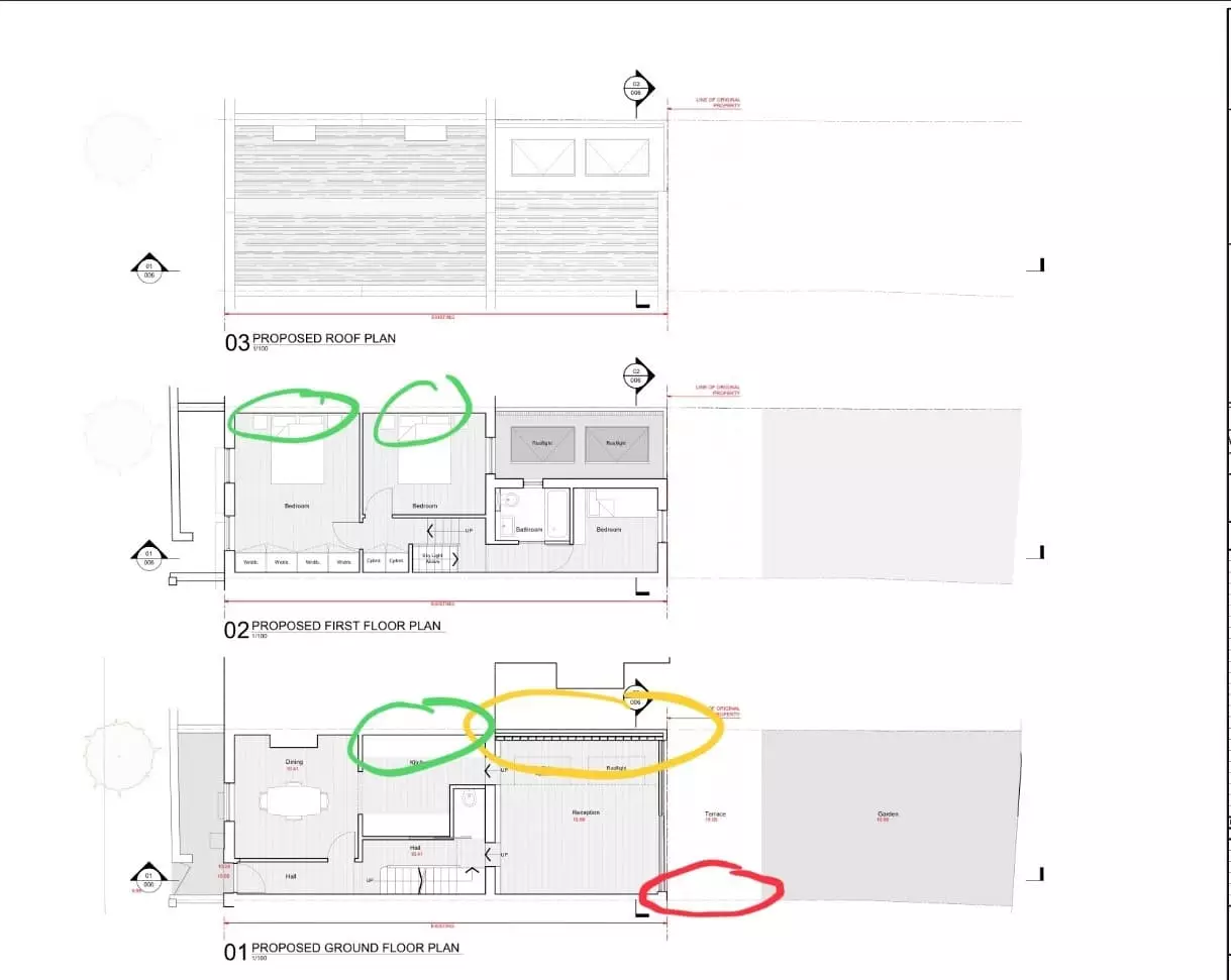 annotated proposed plans